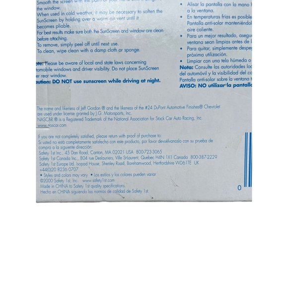 Safety 1st NASCAR 2000’s Jeff Gordon Racing Deluxe Sunscreen Car Child Protector - Picture 5 of 6